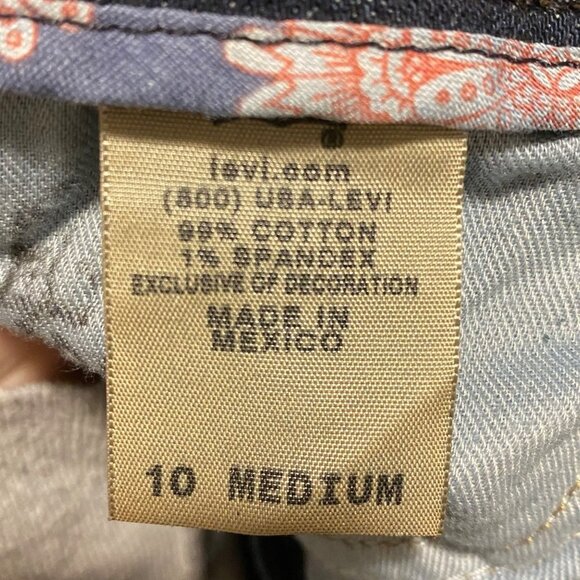 NWT Levi's Blue Dark Wash High-Rise Flared Leg Cotton-Blend Stretch Jeans Sz 10 - Picture 6 of 9